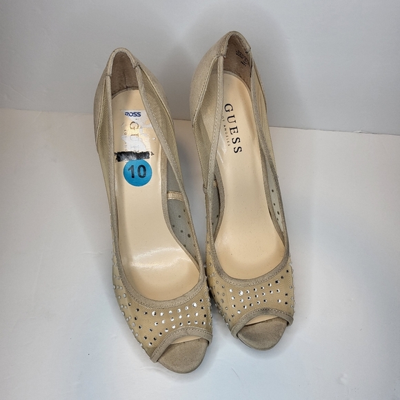 GUESS NUDE SPARKLE HEELS SIZE 10​ - Picture 2 of 9